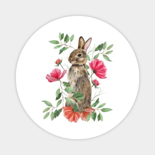 Bunny with flowers Magnet